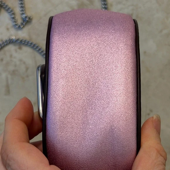 Coach Morgan Card Case with Crossbody Chain – Metallic Lilac (Style CP245) - Picture 7 of 11